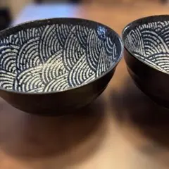 和柄 青海波文様 丼 2個セットのサムネイル