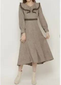 WILLSELECTION 配色ラッフルワンピース