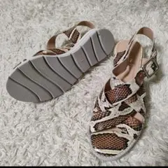 イタリア製 ルカグロッシ パイソン 厚底 サンダル 蛇 Luca Grossi