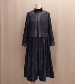 着物リメイク 配色ジャケットとプリーツワンピース