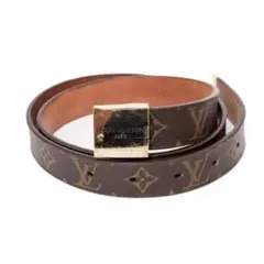 Louis Vuitton ブラウンレザーベルト ※最終値下げ LOUIS VUITTON モノグラム ベルト 100/40 ブラウン オレンジ