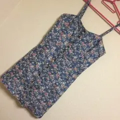 【美品】Forever21 ビスチェ花柄デニムワンピース