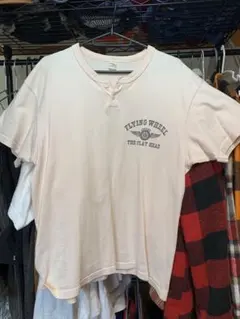 FLAT HEAD Tシャツ 薄ピンク色 古着