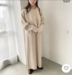 LOWRYS FARM Vネック ノースリーブニットワンピース