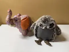ジムトンプソン　ぬいぐるみ2点セット　ゾウ　フクロウ