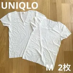UNIQLO AIRism マイクロメッシュVネックT M ホワイト 2枚セット