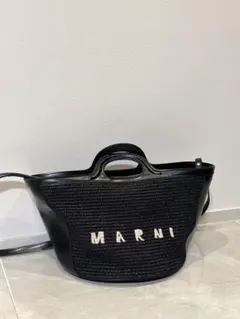 MARNI スモールバスケット ショルダーバッグ ラフィア 2way かごバッグ