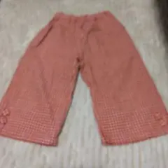 オレンジチェック柄ハーフパンツ
