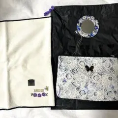 【未使用】アナスイ　バタフライ　化粧ポーチ　タオルハンカチ