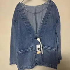 タグ付き未使用】Risley インディゴデニム ダブルブレストジャケット 