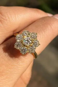 K18YGリング フラワーモチーフ ダイヤモンドTTL1.00ct VSクラス - メルカリ