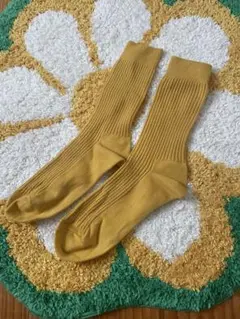 マスタードリブ編みソックス フリーサイズ