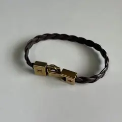 Louis Vuitton レザーブレスレット ブラウン ゴールド金具のサムネイル