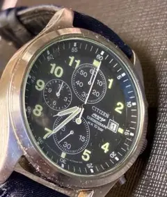 CITIZEN クロノグラフ 腕時計 10気圧防水　ミリタリー