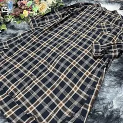 HK WORKS LONDON チェック柄シャツワンピース　L 大きいサイズOK