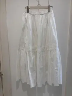 Spick&Span♦︎エンブロイダリーレーススカート　ホワイト　36