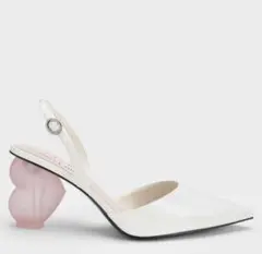 Charles & Keith ホワイト スリングバックパンプス