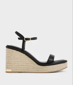 チャールズアンドキース　エスパドリーユ ウエッジ ブラックのサムネイル