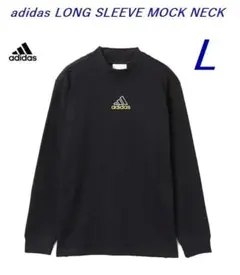 新品 Lサイズ アディダス ゴルフ モックネックシャツ 長袖 ブラック