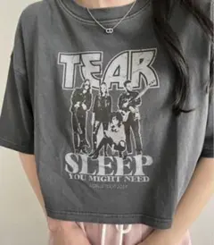 nemne store クロップドピグメントプリントTシャツのサムネイル