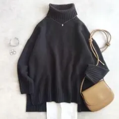 美品 ◆ ジャーナルスタンダードレリューム　ニット　ウール混　ダークグレー