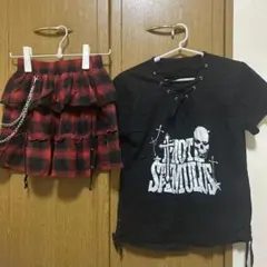 VOLCAN&APHRODITEデコルテレースアップTシャツ、Availスカート