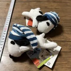 スヌーピー　ナイトキャップ★寝そべりスヌーピー　ぬいぐるみマスコット2体セット