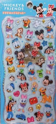 新品未開封 正規品ディズニー ミッキー&フレンズ プチドロップステッカー