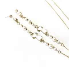 メガネチェーン　マスクチェーン　ねこちゃん　白