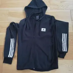 adidas ブラック ジップアップパーカー L