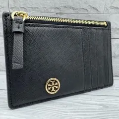 【未使用級】トリーバーチ　フラグメントケース　レザー　ブラック　ゴールドロゴ