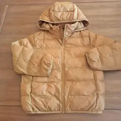UNIQLO フード付きダウンベスト 120 黄土色