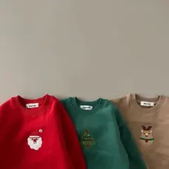 新品未使用！クリスマスデザイン トレーナー 90cm ブラウン トナカイ