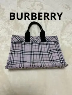 良品】Burberry ブルーレーベル トートバッグ ウール チェック柄 肩掛