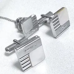 桂由美 白蝶貝カフリンクス&ラペルピン箱付 ピンバッジ結婚式