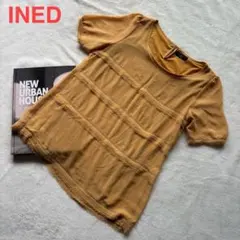 INED 美品 半袖 Tシャツ 美シルエット 楽ちん デート 上品 オレンジ 五のサムネイル