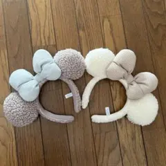 ディズニー ミニー モコモコ ボア カチューシャ 被り物