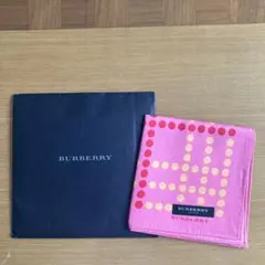 BURBERRY ドットパターン ハンカチ ピンク　新品