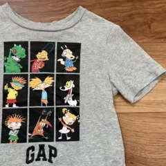 ニコロデオン　アメキャラ　バスケット　グレー　Tシャツ　綿100%