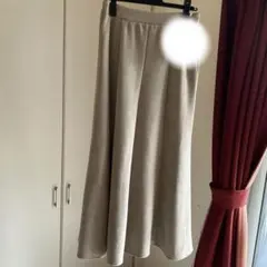 ベージュ スエード風 フレアスカート