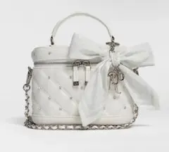 ANDWANG Jewel Ribbon Vanity Bag 青 - メルカリ