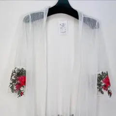 ♡新品♡婦人服　ミセス　レース　花柄　豪華刺繍　薄手　夏物　カーディガンのサムネイル