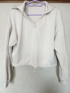 GU スウェット　パーカー　プルオーバー　ホワイト S