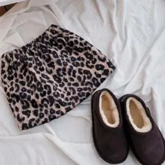 【新品未使用】裏起毛レオパード柄スカート 100サイズ