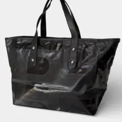 良品 BALLY バリー トートバッグ 黒 ナイロン エナメル ブラック