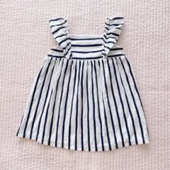 babyGAP ボーダーストライプフリルワンピース18-24months