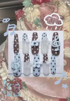 mi様専用 音符 ウィッシュコア 平成女児 ゆめかわ 青茶色 ドット