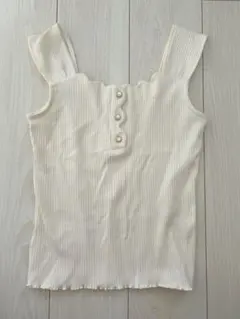 タンクトップ　トップス　アイボリー　イング　グレイル　しまむら