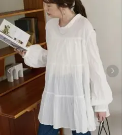 【前後2WAY】ティアードチュニックブラウス