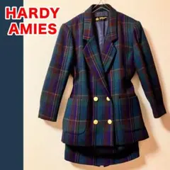 チェック ダブルブレスト スーツ セットアップ ウール HARDY AMIES